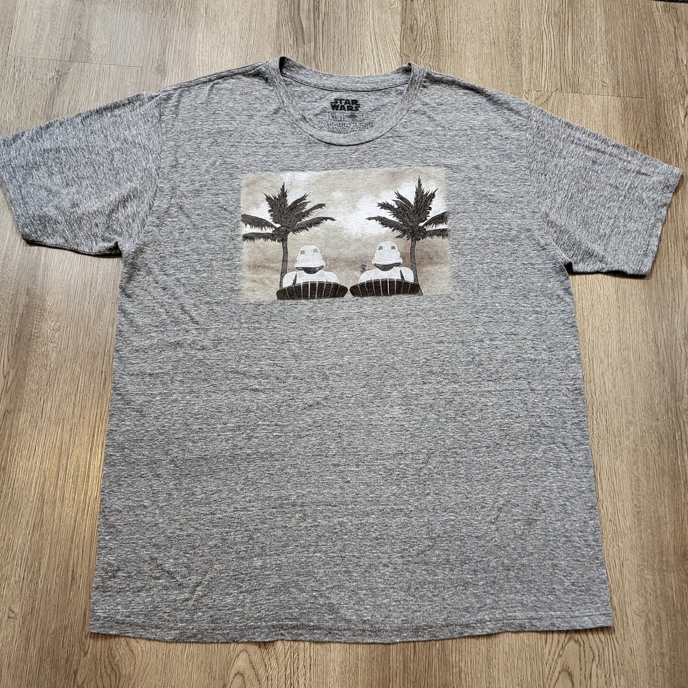 Star Wars Mens T-Shirt Stormtrooper Relaxing Palm Tree Beach Sze XL Short Sleeve